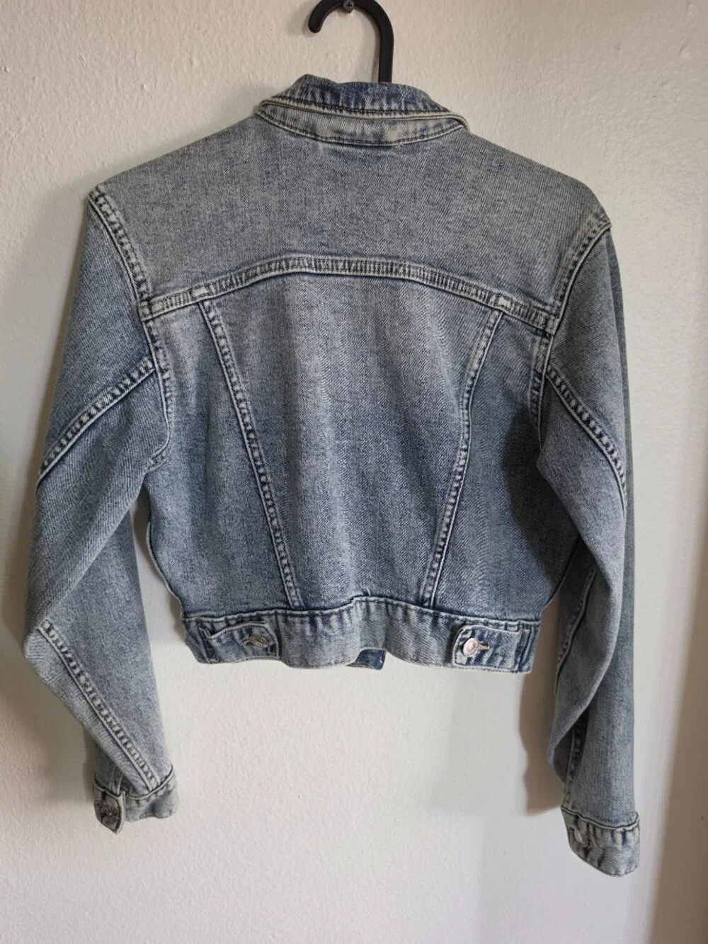 H&M Girls Distressed Light Wash Denim Jacket Size 11-12Y